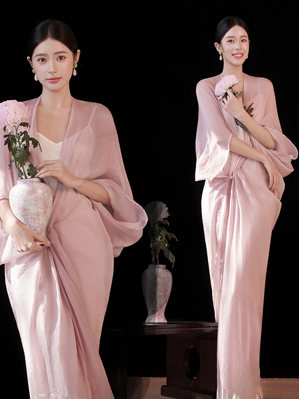 Photography Zen - Novo Vestido Rosa Estilo Chinês para