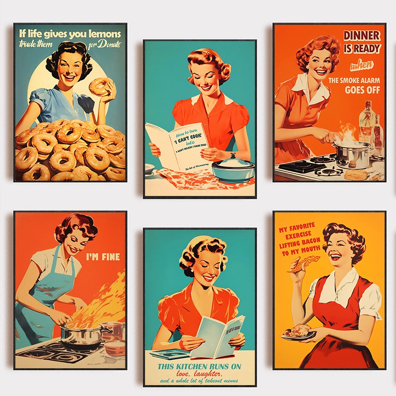 Photography Gallery - Retro cozinha dos desenhos animados cartaz